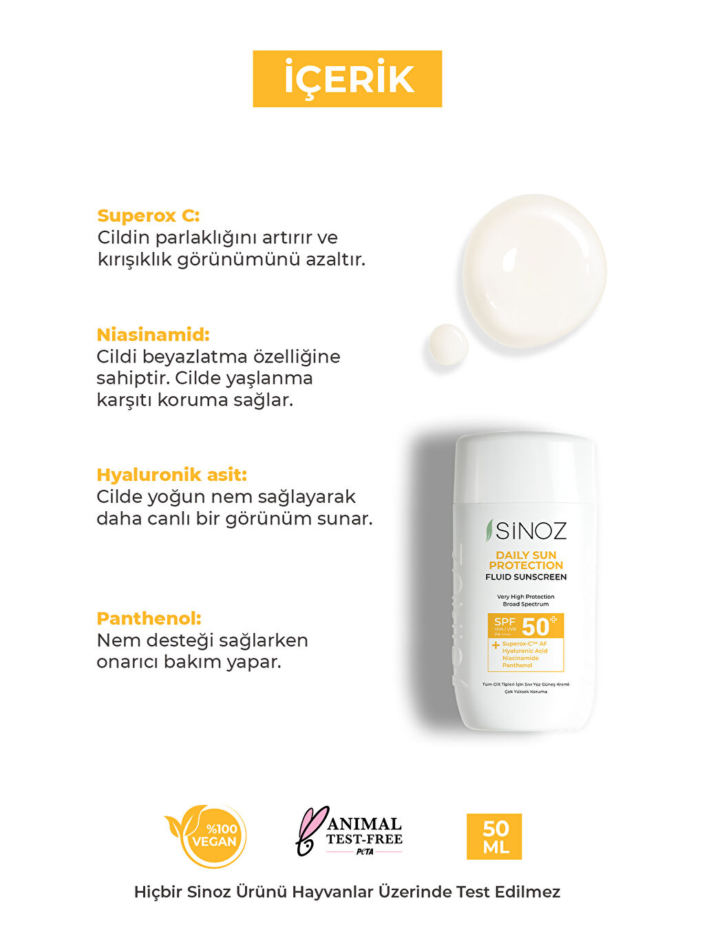SPF50+ Günlük Kullanım Sıvı Yüz Güneş Kremi 50ml - Yeni Nesil Güneş Filtreleri- Hibrit Formül-PA++++-2