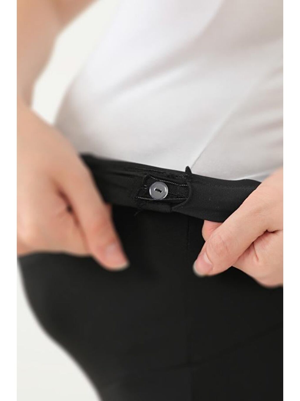 Siyah Yüksek Bel Hamile İspanyol Paça Kadın Tayt-6