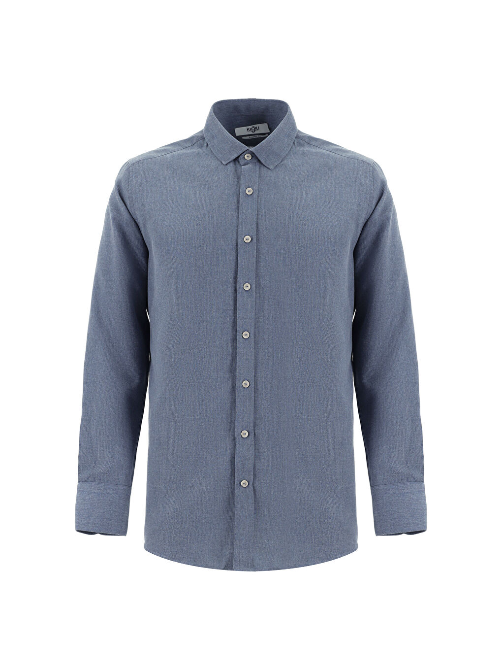 İndigo Uzun Kol Regular Fit Spor Pamuklu Kolay Ütülenebilir Gömlek-5