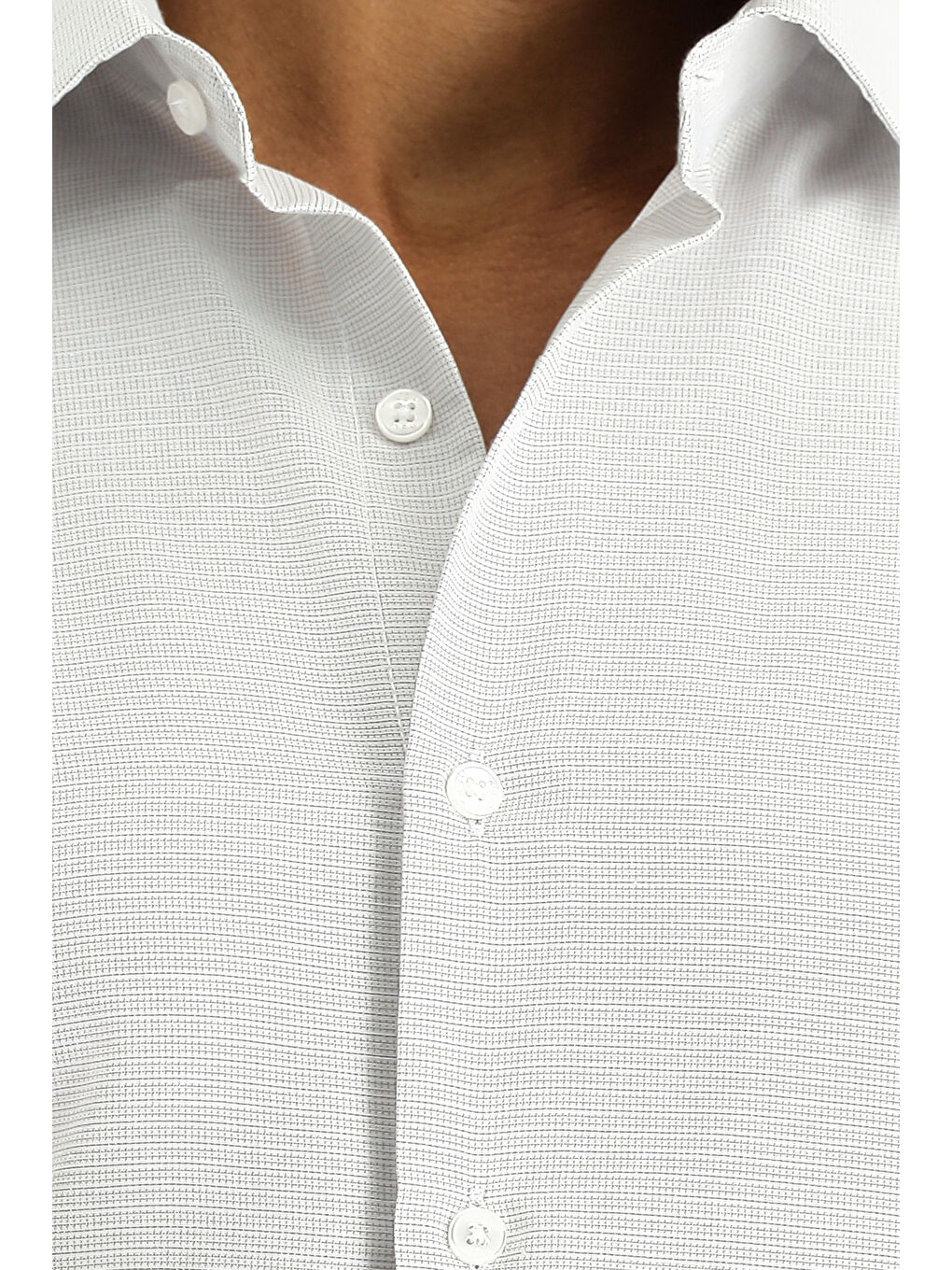 Gri Uzun Kol Slim Fit Dar Kesim Klasik Desenli Pamuklu Kolay Ütülenebilir Gömlek-4