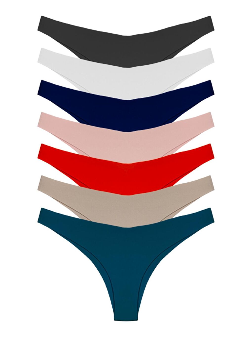 Karışık Basic İz Yapmayan Lazer Kesim Brezilya Külot 7'Li Paket