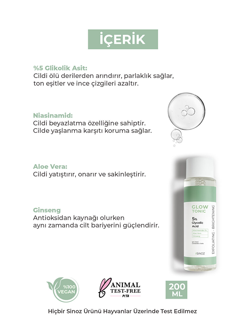 Gözenek Sıkılaştırıcı Arındırıcı Canlandırıcı Peeling Etkili Glow Tonik Glycolic Acid %5 200 ml-2