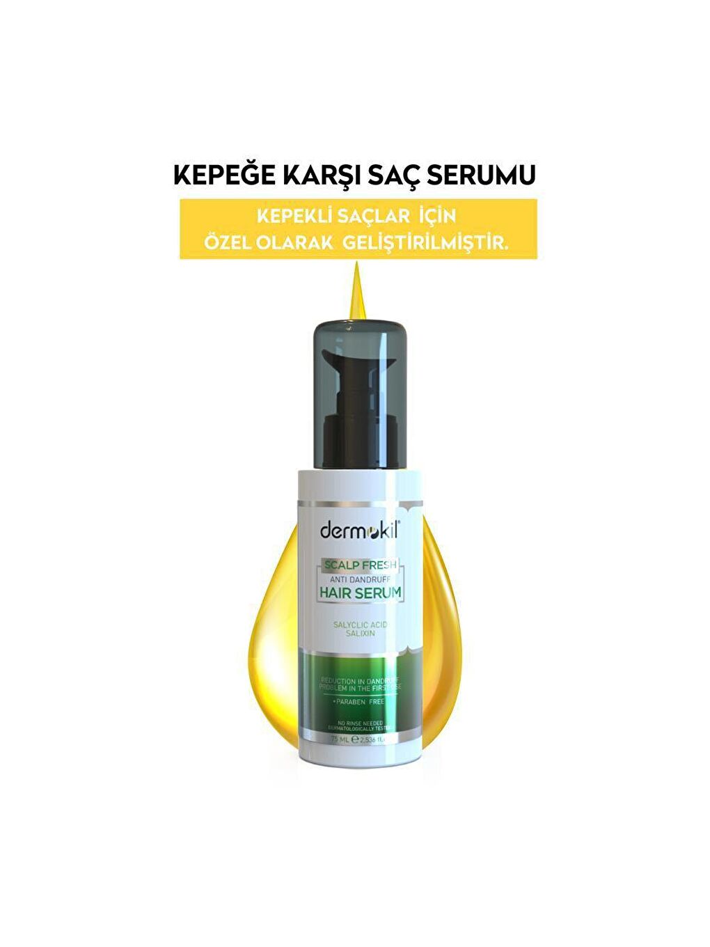 DERMOKIL Beyaz-Pudra Kepeğe Karşı Saç Serumu 75 ml - 2