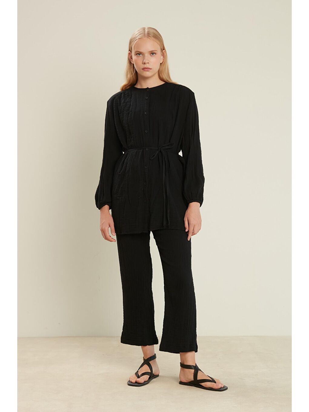 Müslin Pantolon Siyah