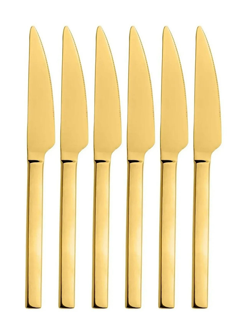 Sarı Gold 18 Adet Tatlı Çatal Kaşık Bıçak Seti-3