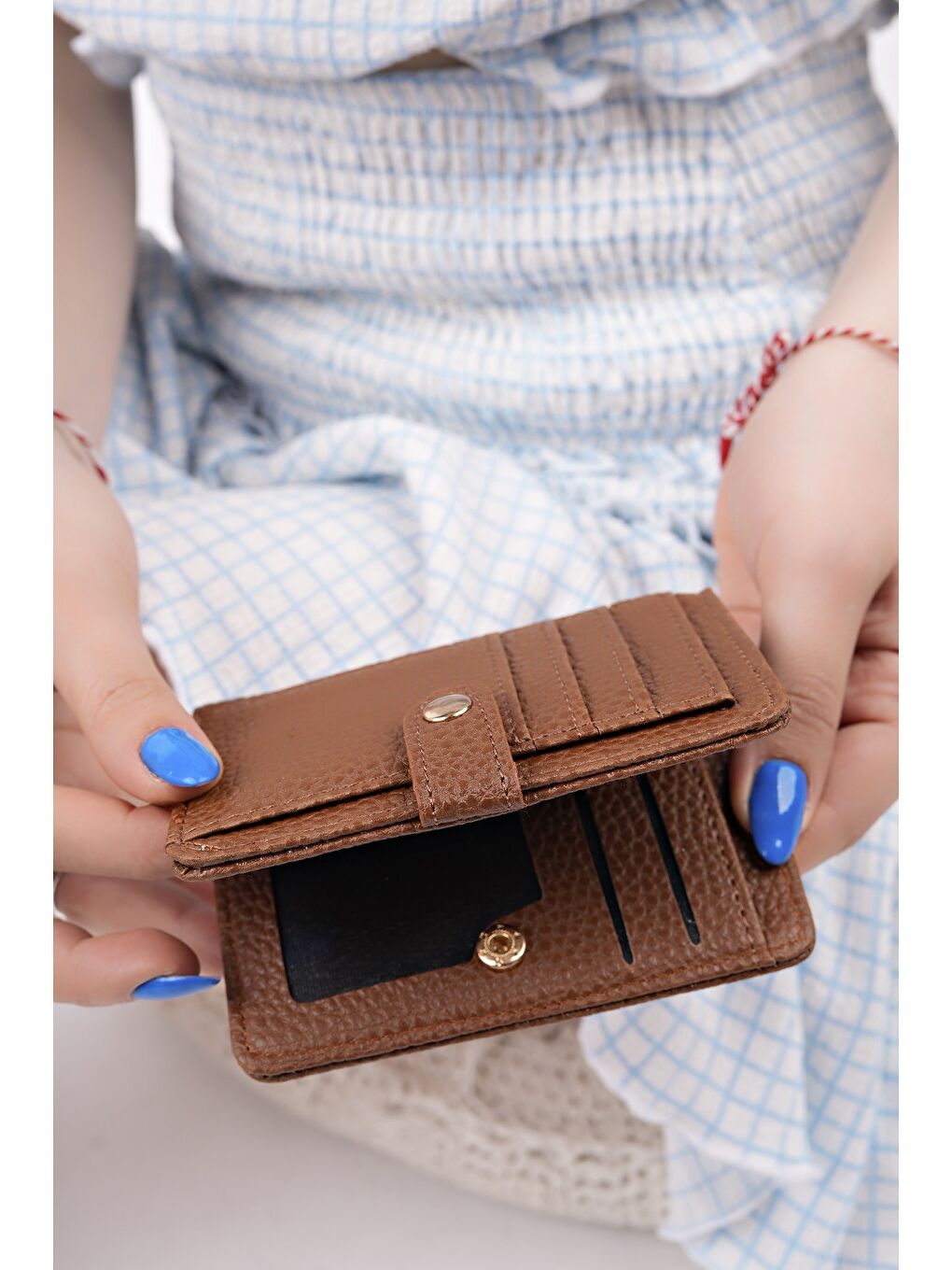 Kahverengi ARYA Bozuk & Kağıt Para Bölmeli Fermuarlı Kartlık Kadın Cüzdan-2