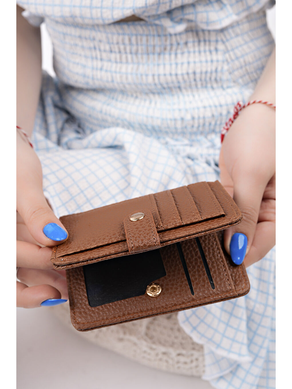 Kahverengi ARYA Bozuk & Kağıt Para Bölmeli Fermuarlı Kartlık Kadın Cüzdan-3