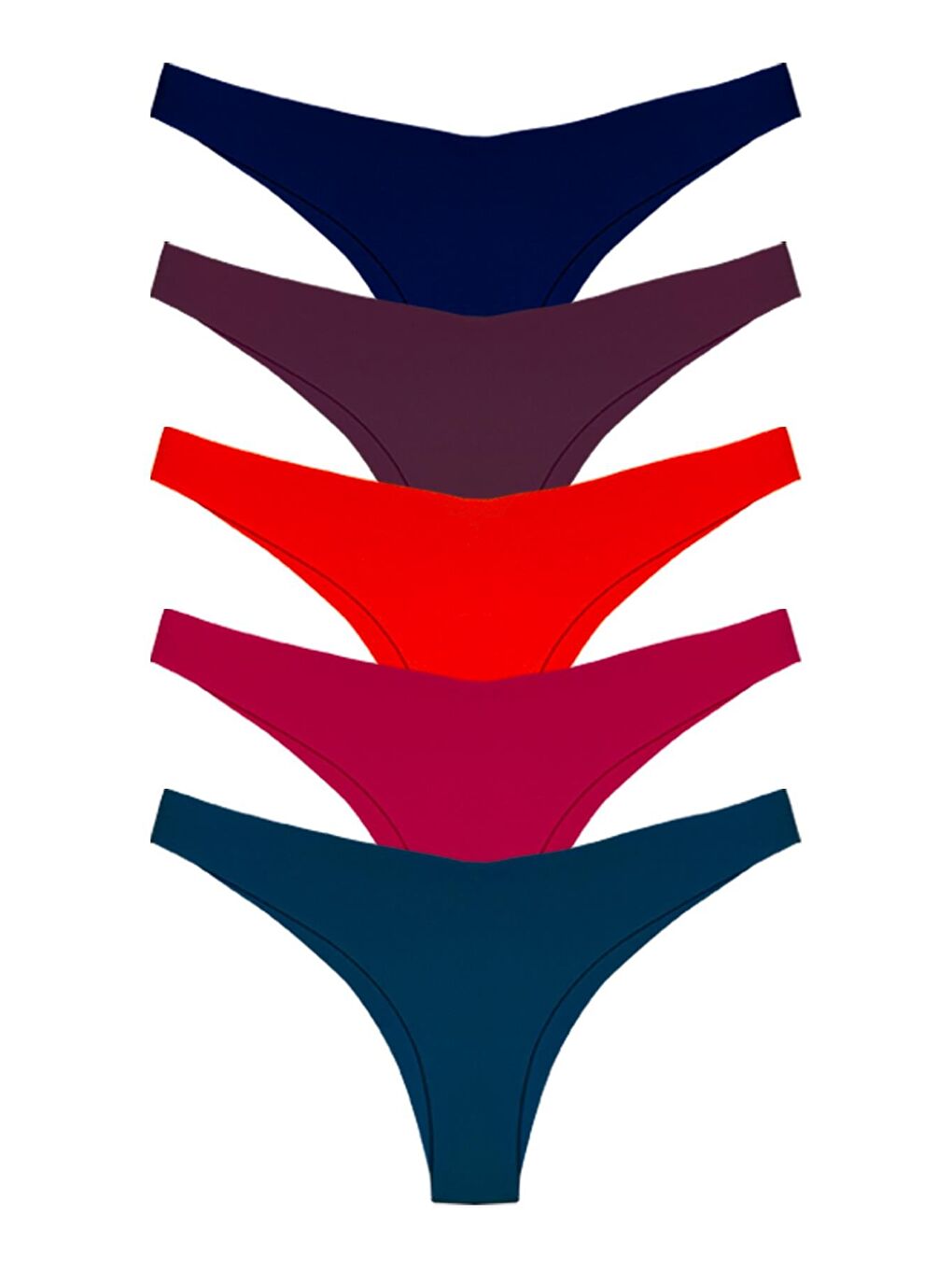 Karışık Basic İz Yapmayan Lazer Kesim Brezilya Külot 5'Li Paket - 2