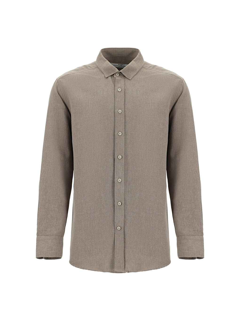 Kahverengi Uzun Kol Regular Fit Spor Pamuklu Kolay Ütülenebilir Gömlek-6