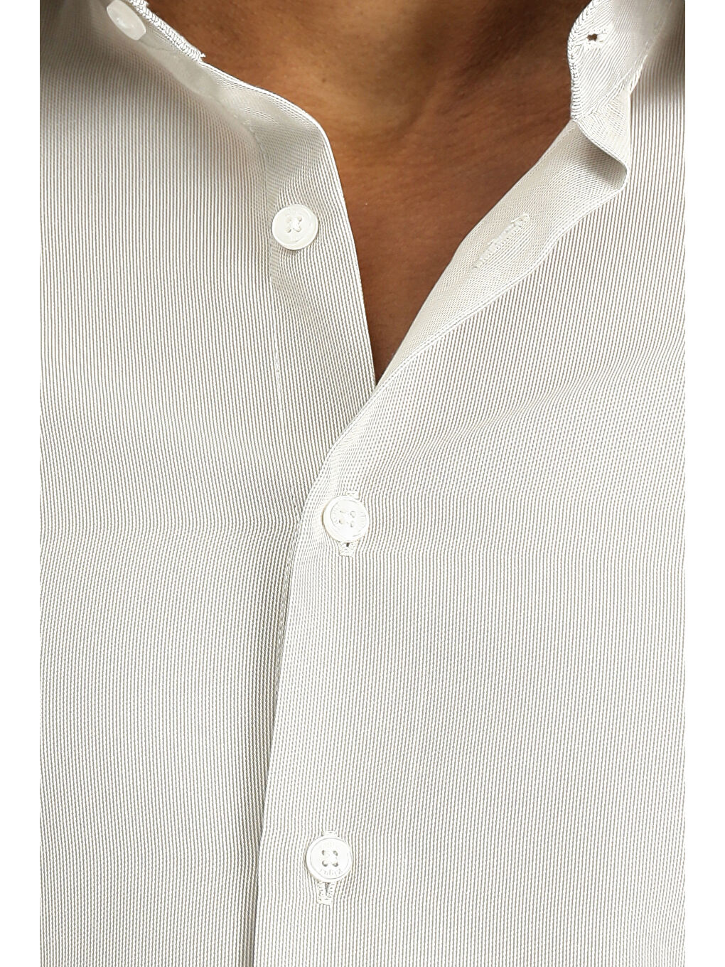 Gri Uzun Kol Slim Fit Dar Kesim Klasik Desenli Pamuklu Kolay Ütülenebilir Gömlek-4