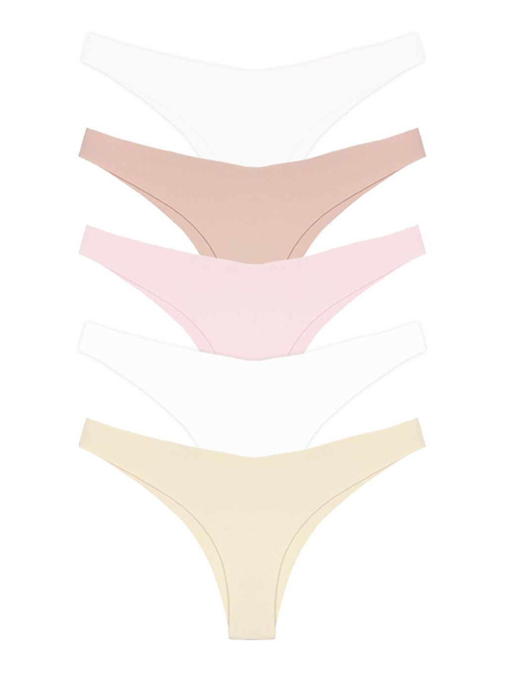 Karışık Basic İz Yapmayan Lazer Kesim Brezilya Külot 5'Li Paket