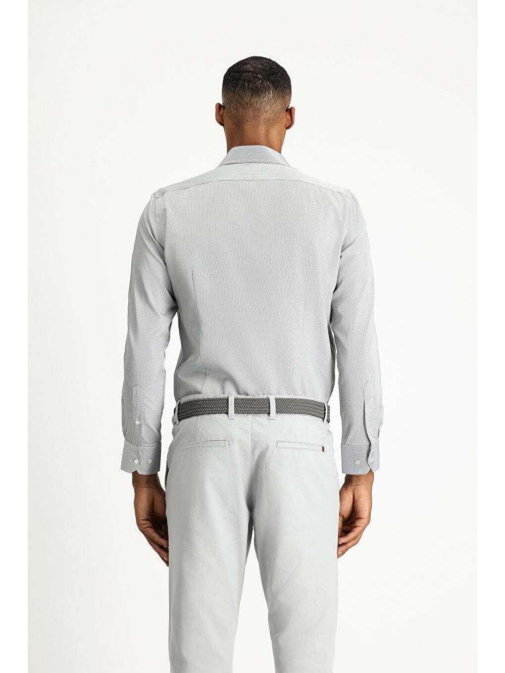 Lacivert Uzun Kol Slim Fit Dar Kesim Klasik Desenli Pamuklu Kolay Ütülenebilir Gömlek-3