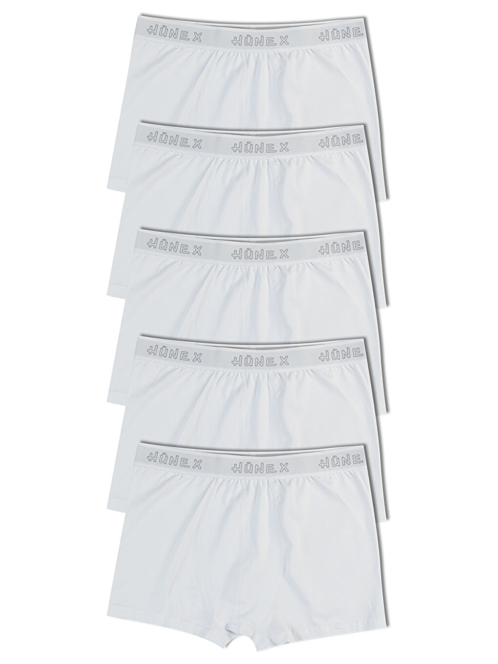 Hnx Beyaz Pamuklu Erkek Boxer 5'li Paket
