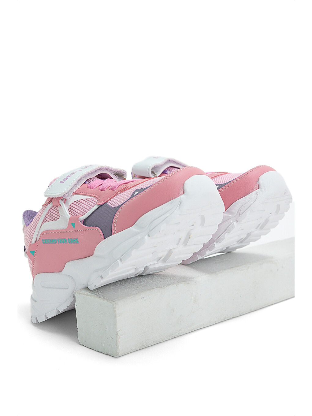 Fuşya Çocuk Unisex Şeker Lila Faylon Taban Rahat Kalıp Cırtlı Çocuk Ayakkabı-1