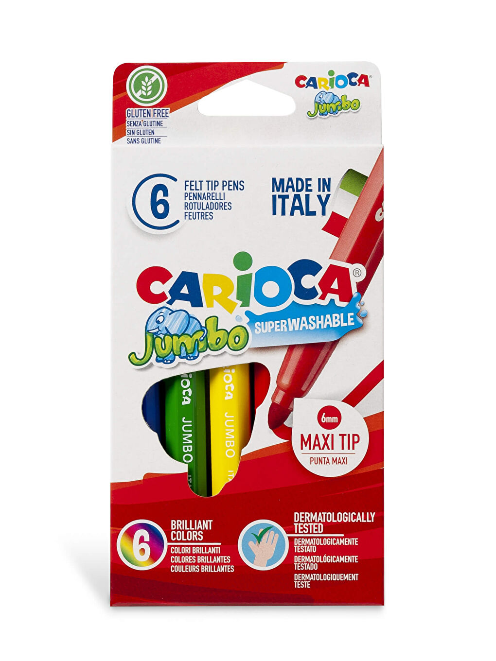 CARIOCA Jumbo Süper Yıkanabilir Keçeli Boya Kalemi 6'lı