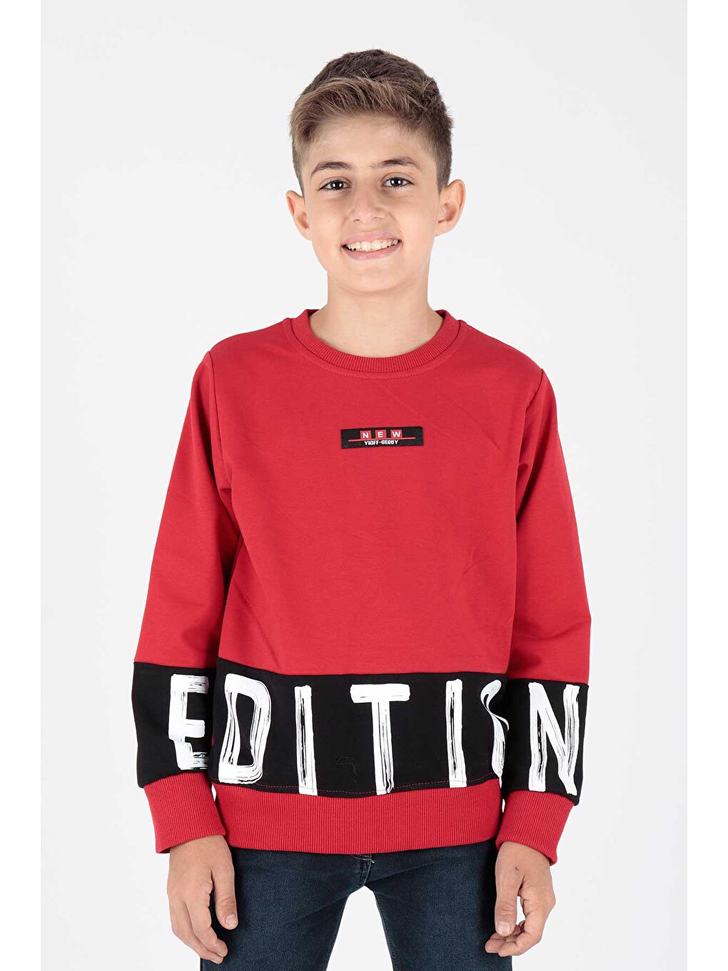 Kırmızı Erkek Çocuk Edition Baskılı Trend Sweatshirt Ak15121-1
