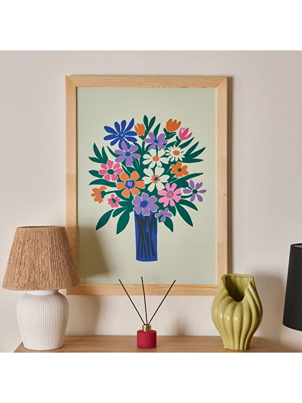 Deco Granny Summer Çerçeveli Tablo - Mavi - 50x70 cm