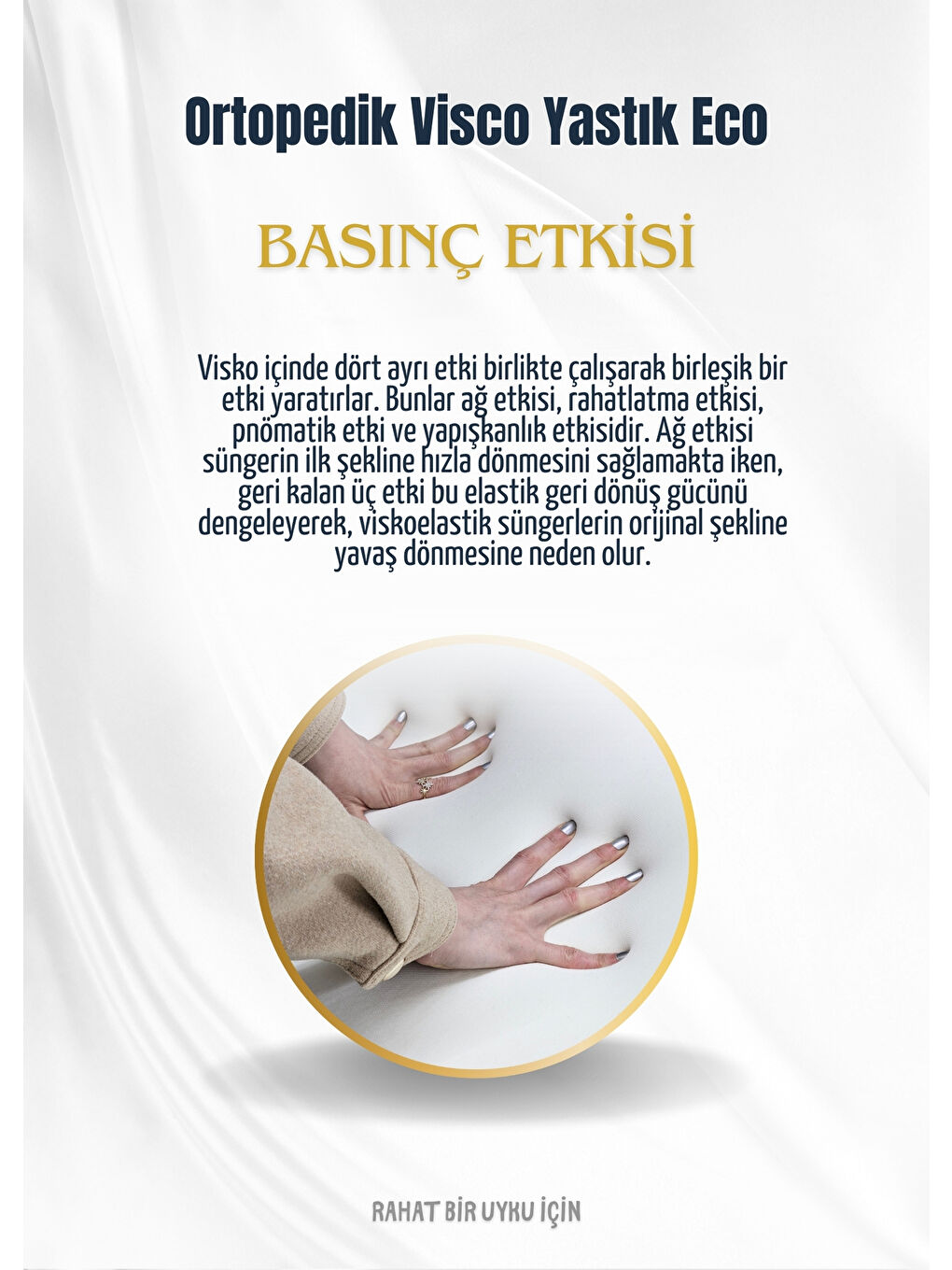 Beyaz Visco Ortopedik Yastık Eco | Boyun Destekleyici | Taşıma Çantalı | 37x55cm-6