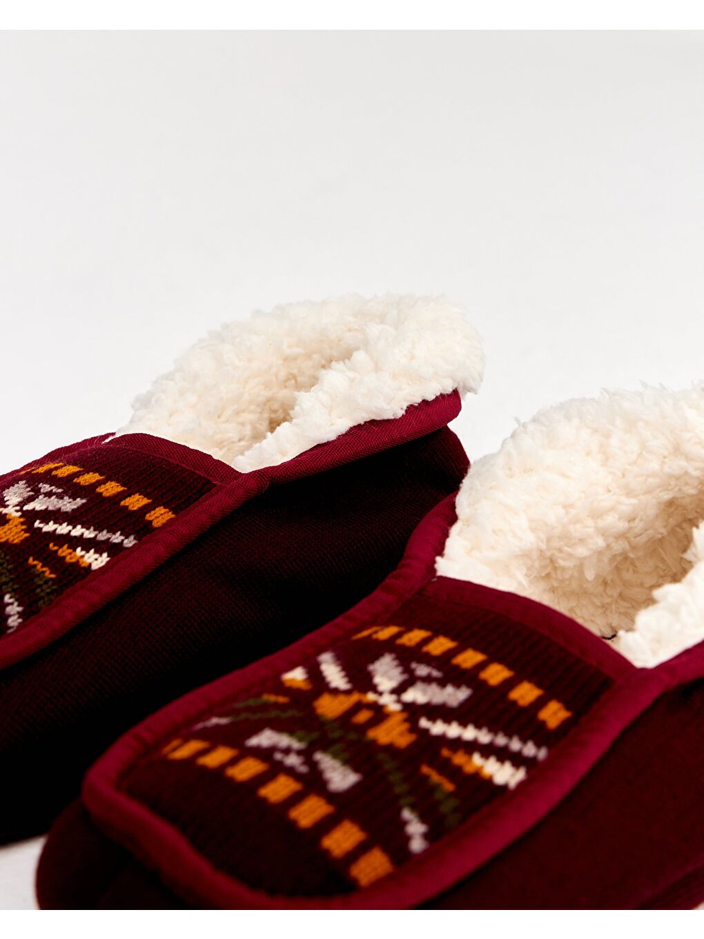 Bordo YORS-Etnik Desenli Erkek Ev Ayakkabısı-1