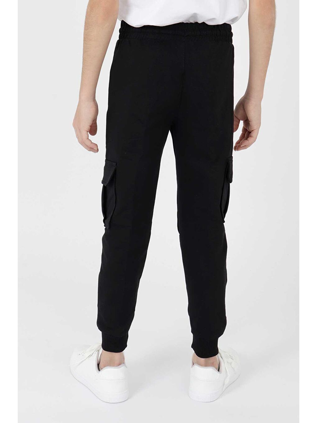 Siyah Erkek Çocuk Kargo Cepli Trend Eşofman Altı Ak2005-1