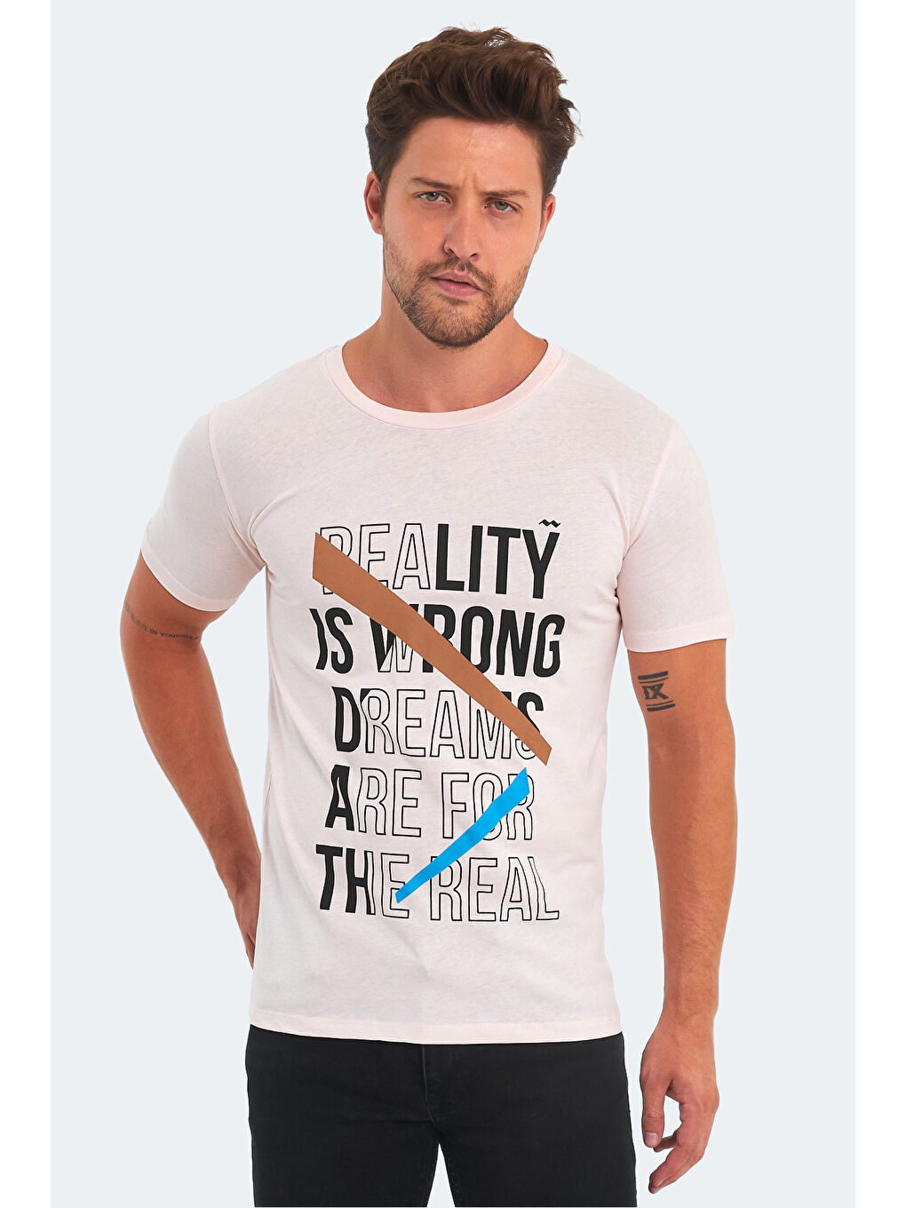 Pembe KAMAL Erkek Pudra Tişört