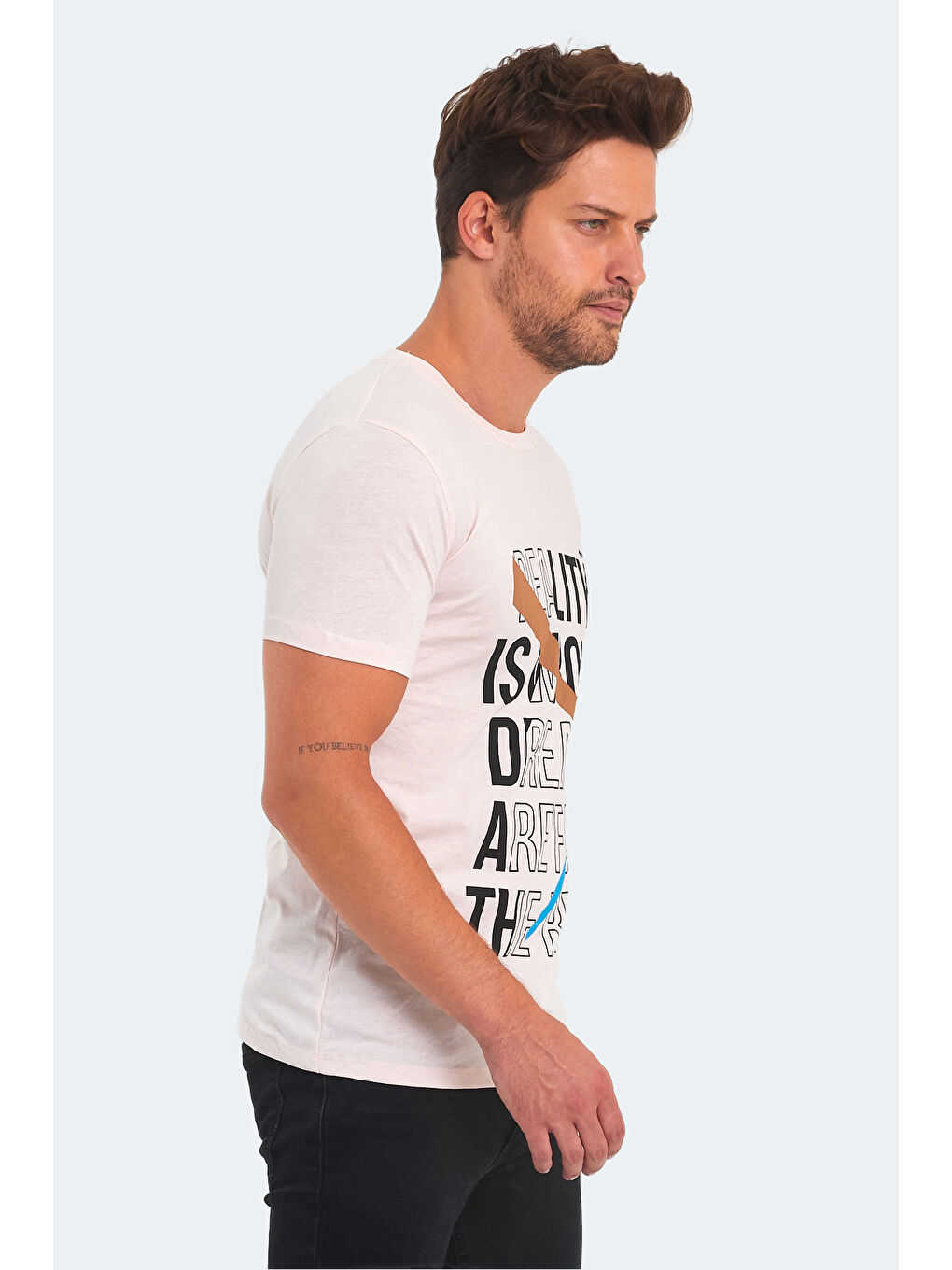 Pembe KAMAL Erkek Pudra Tişört-3