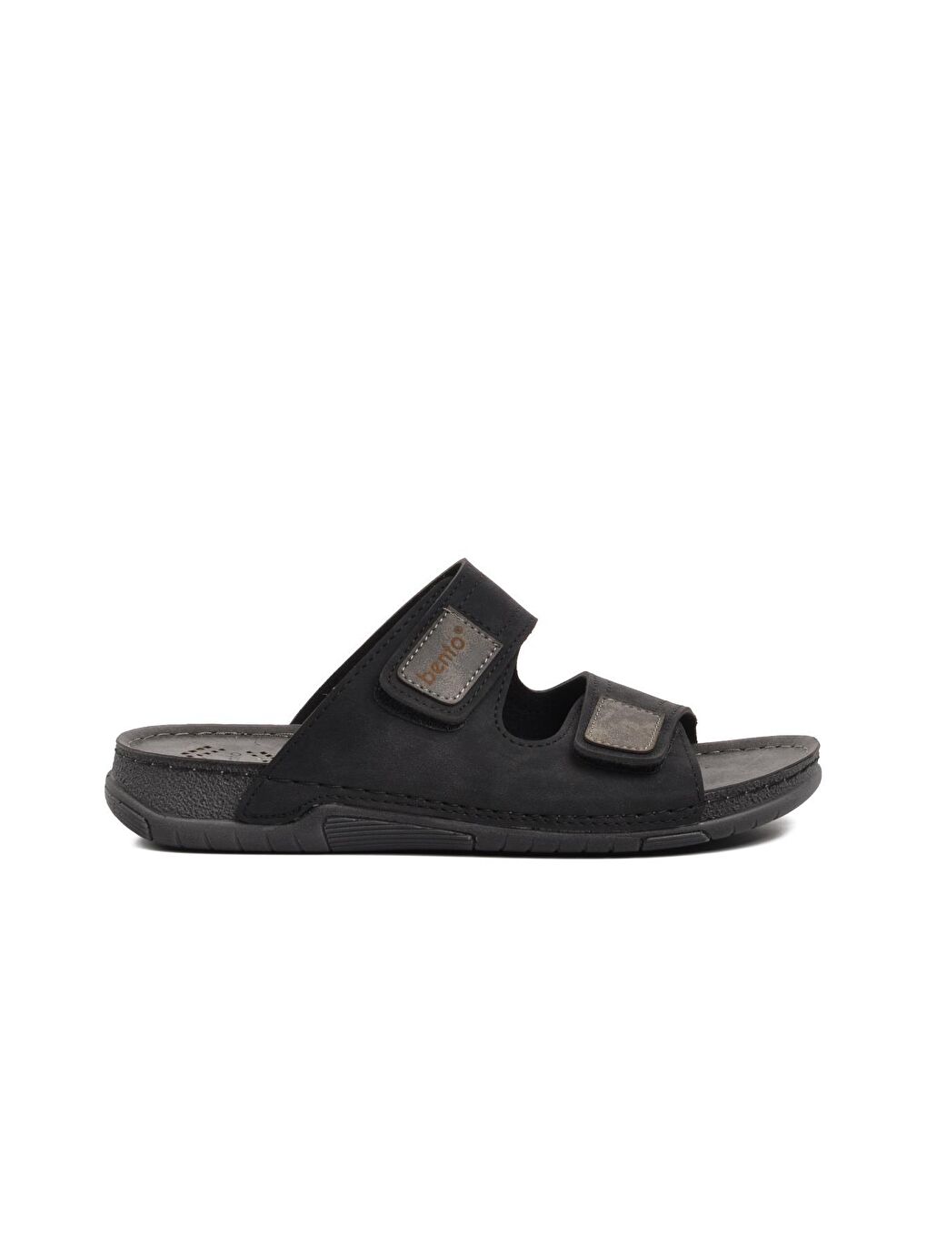 64.003 Siyah Çift Bantlı Erkek Terlik