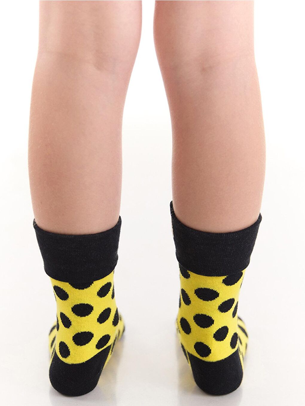 Karışık Arı Kız Çocuk Sarı Soket Çorap 2 Çift Takım-1