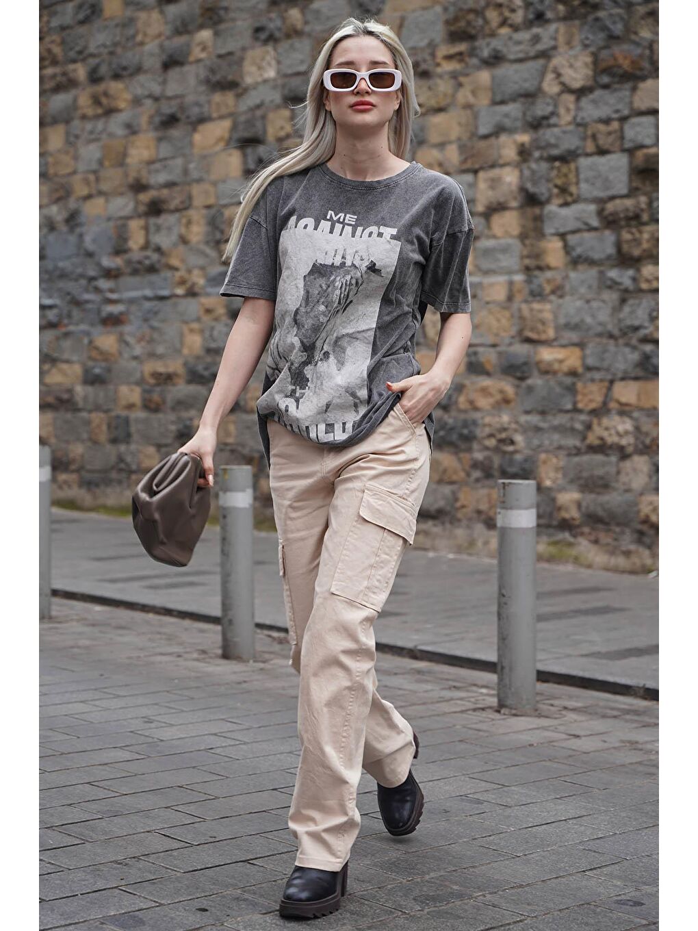 Bej Cep Detaylı Kargo Pantolon Mg1602