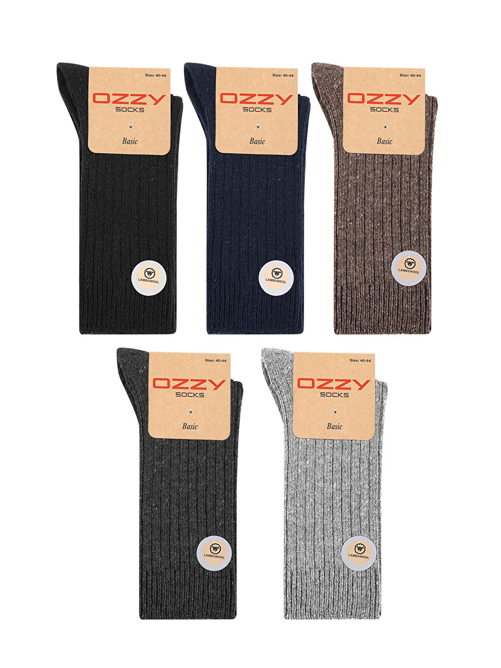 OZZY SOCKS Karışık Asorti 5 Çift Kışlık Erkek Lambswool Yünlü Uyku Çorabı Soft Touch