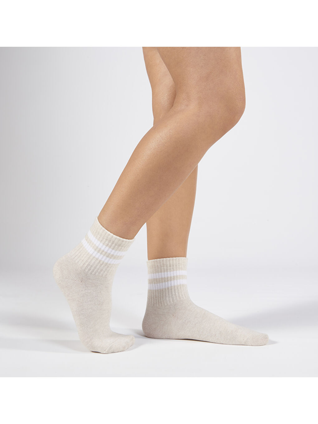 Kahverengi Sütlü Kahve Pamuklu Dikişsiz Tenis Soket Çorap 36-41-1