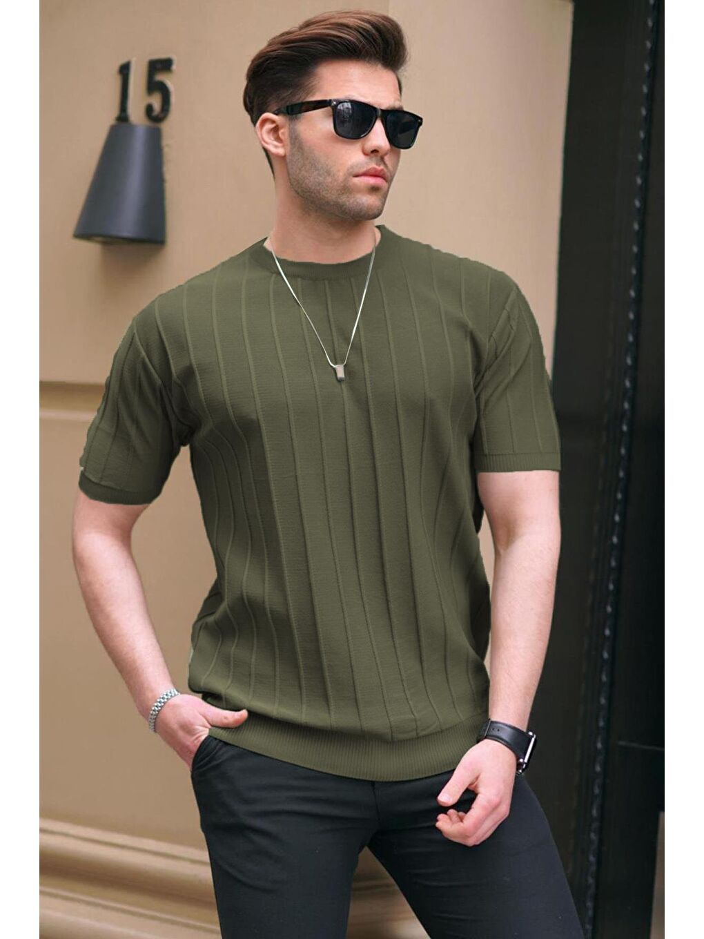 Erkek Haki Tişört 5684