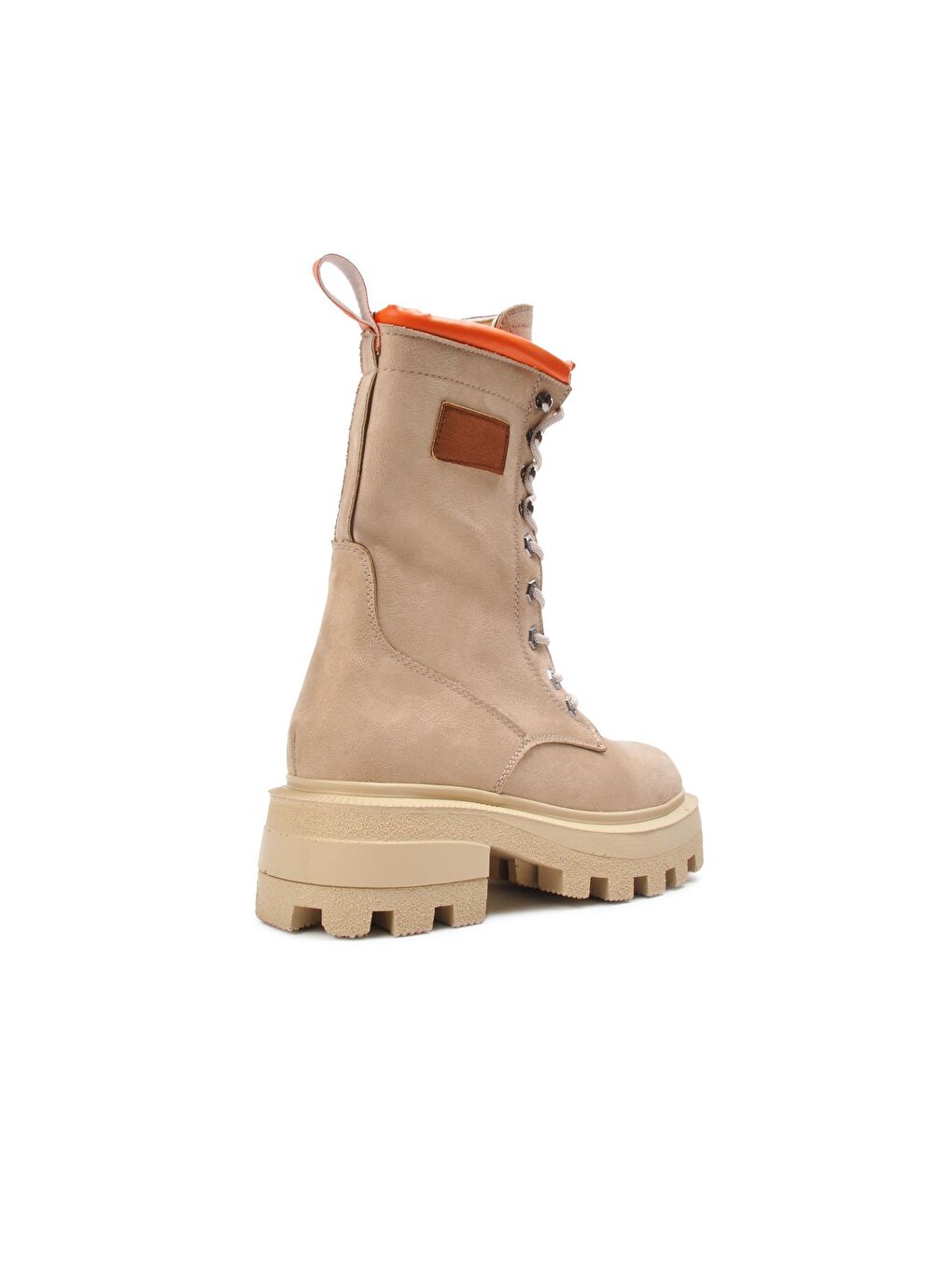 Bej Kr-01 Ten Süet Hafif Yüksek Topuklu Kadın Postal Bot-4