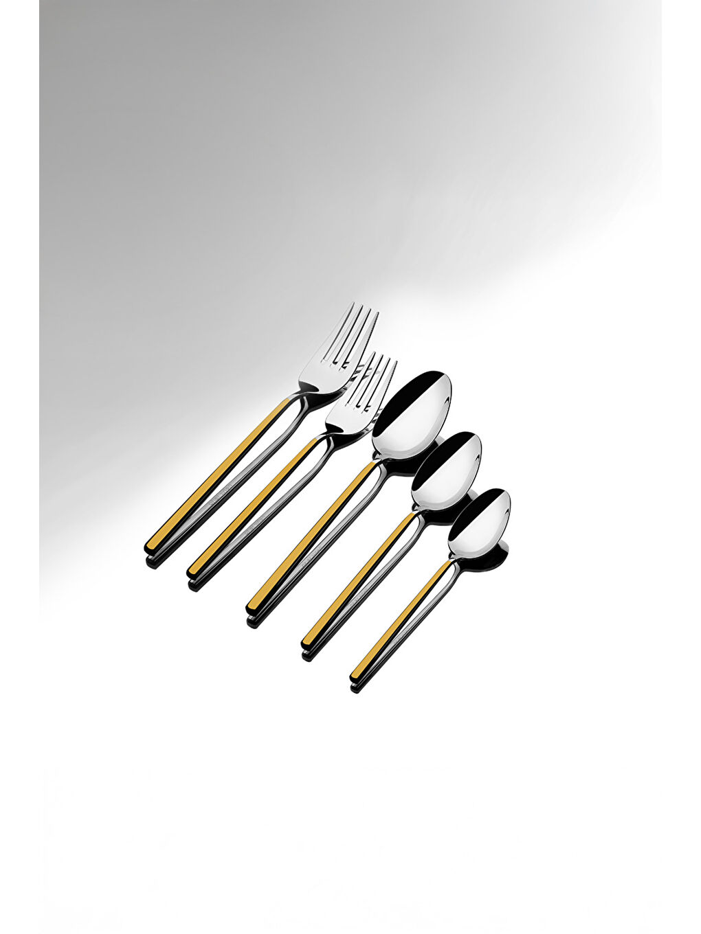 Sarı Gloria Altın Saten 6 Kişilik 36 Parça Kutulu Çatal Kaşık Bıçak Takımı-1