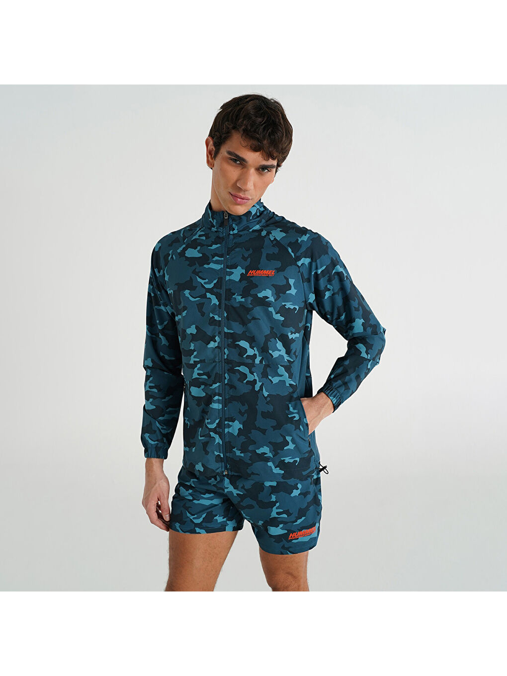 Karışık Army Erkek Dik Yaka Fermuarlı Sweatshirt