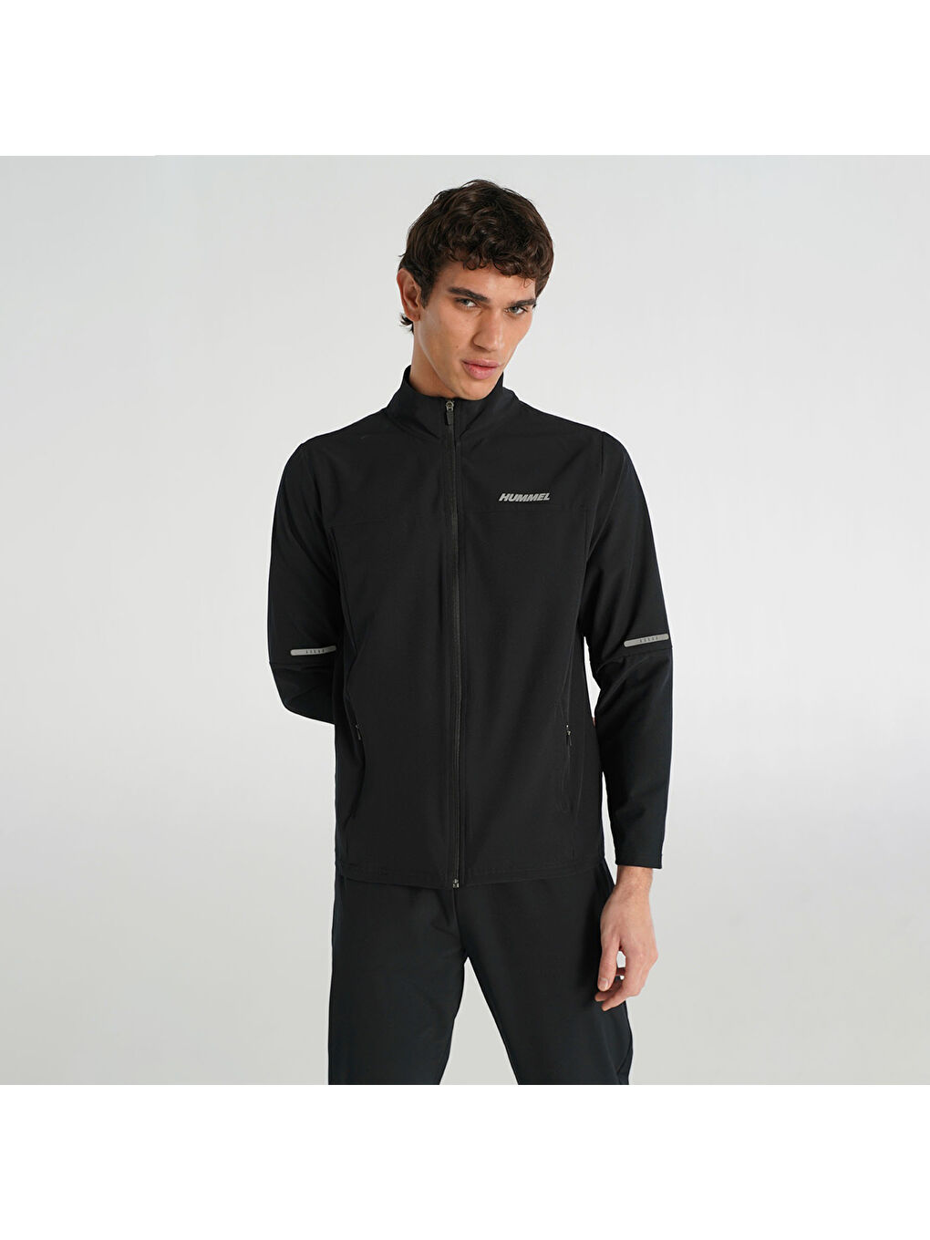 James Siyah Dik Yaka Erkek Fermuarlı Sweatshirt Hırka