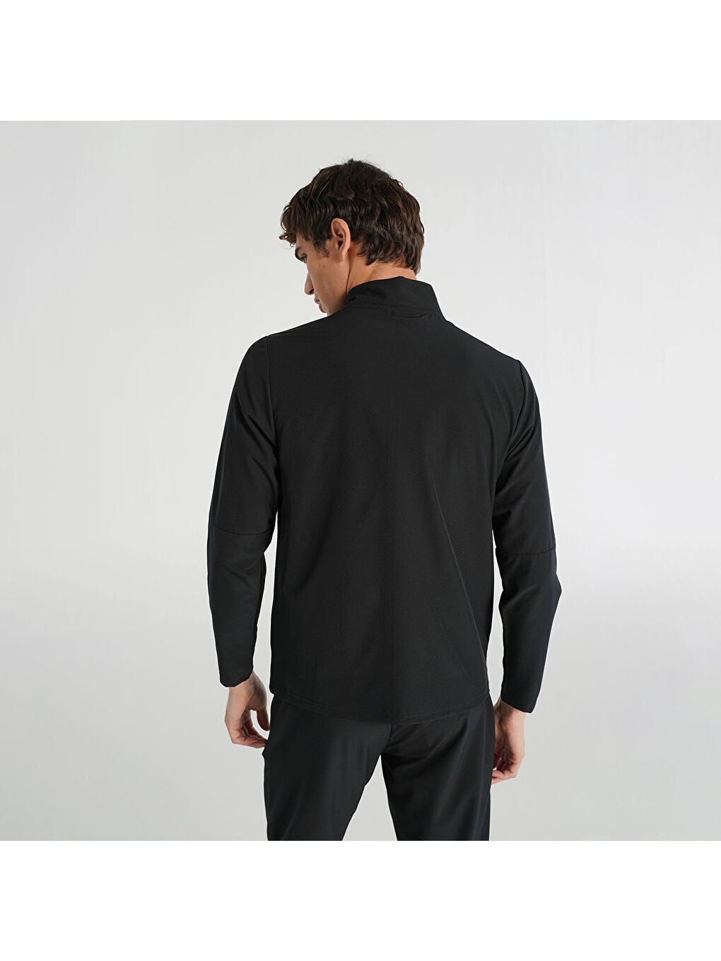 James Siyah Dik Yaka Erkek Fermuarlı Sweatshirt Hırka-1