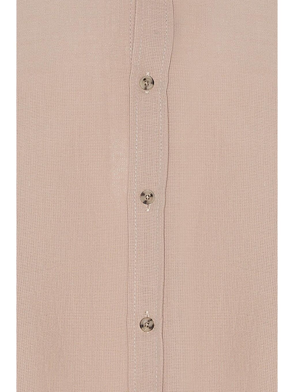 Bej Gömlek Yaka Düğmeli Keten Gömlek 2YXE2-45924-25-1
