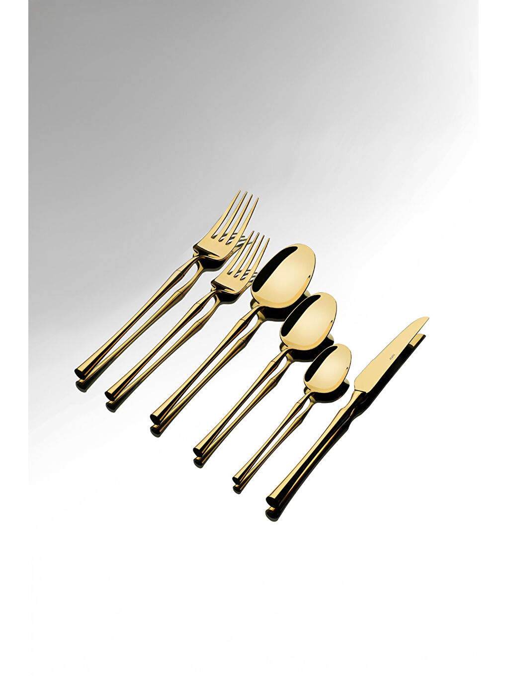 Sarı Marbella Full Altın 6 Kişilik 36 Parça Kutulu Çatal Kaşık Bıçak Takımı-1