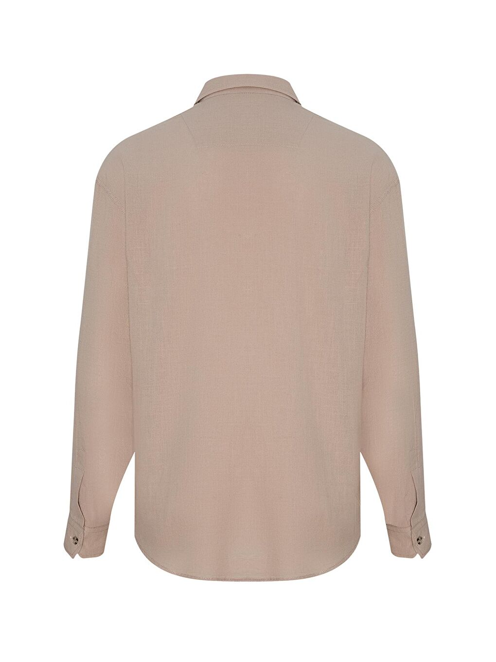 Bej Gömlek Yaka Düğmeli Keten Gömlek 2YXE2-45924-25-2