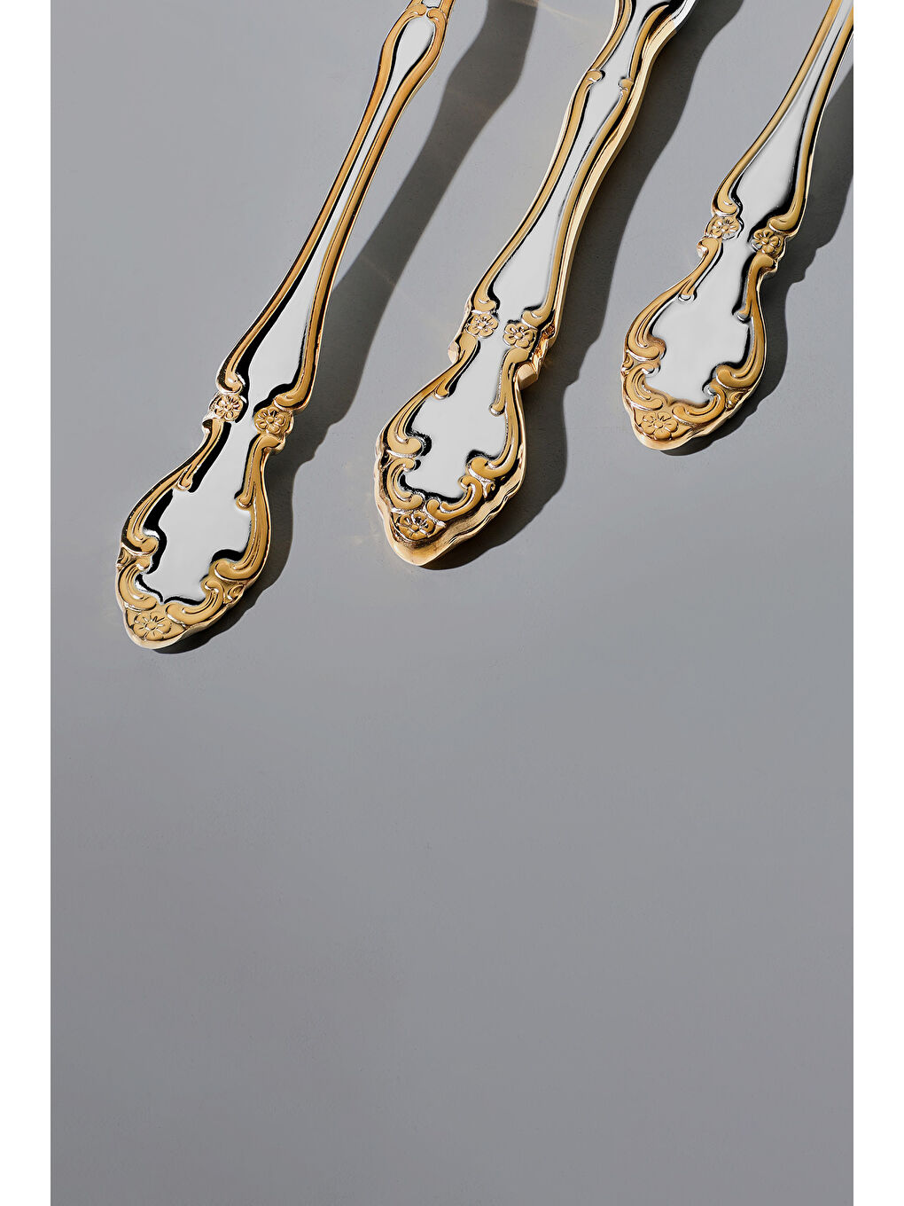 Sarı Adriana Altın Sade 6 Kişilik 36 Parça Kutulu Çatal Kaşık Bıçak Takımı-2