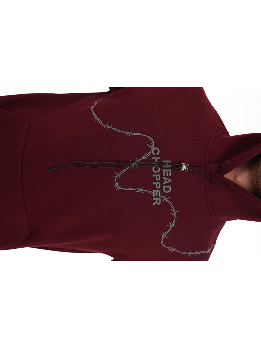 Miron Bordo Üç İplik Head Chopper Nakışlı Oversize Kapüşonlu Sweatshirt - 5