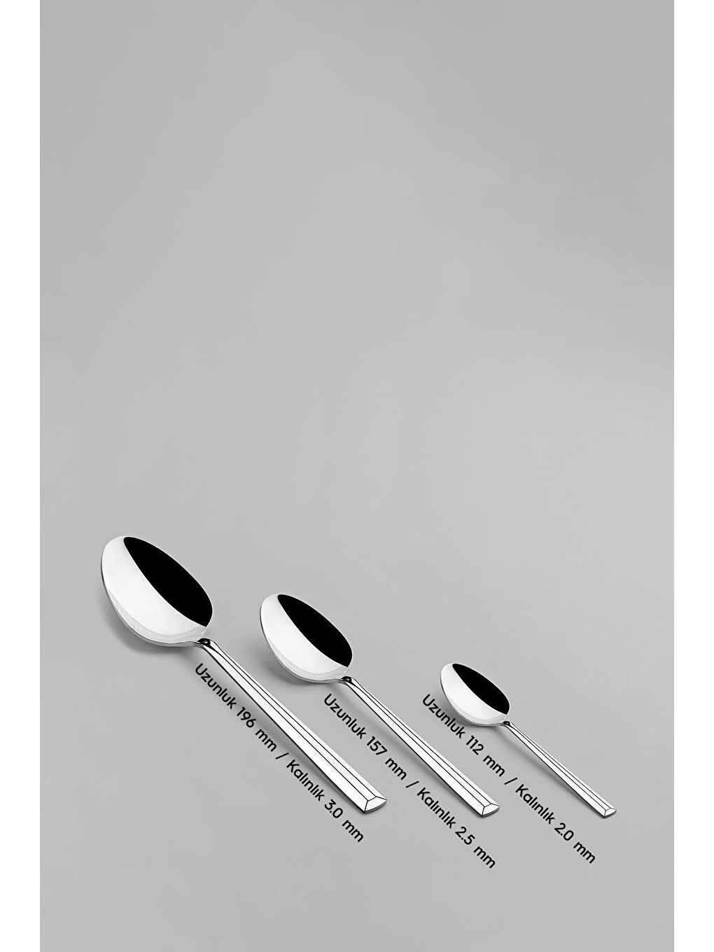 Gri Milano Sade 6 Kişilik 30 Parça Kutulu Çatal Kaşık Takımı-4