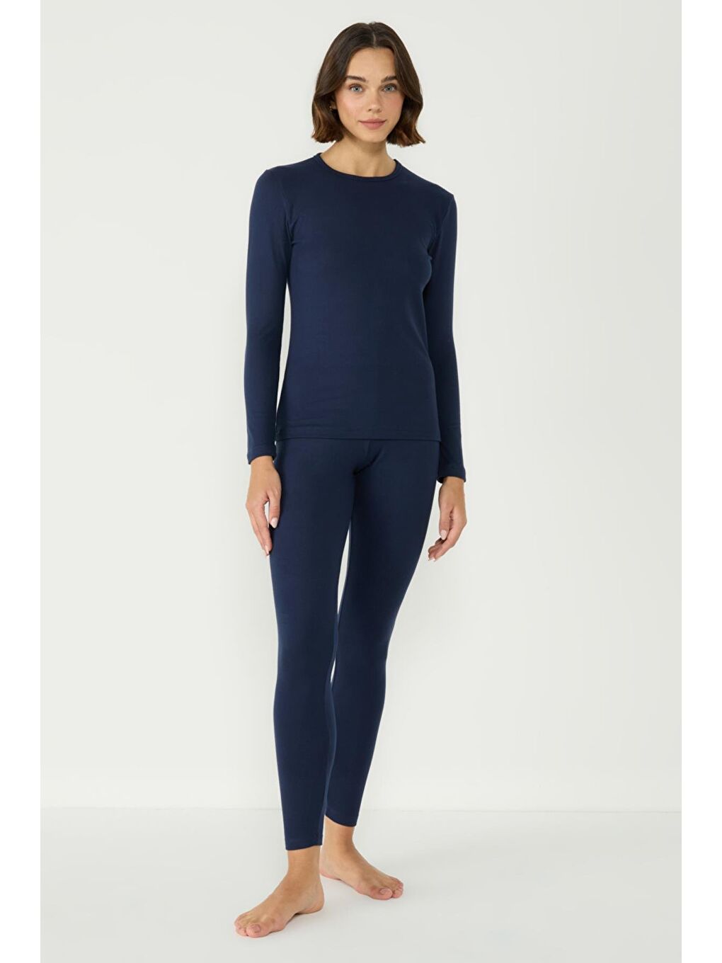 Kadın Uzun Kol Bisiklet Yaka Termal Takım 405152 / 409003 Lacivert-1