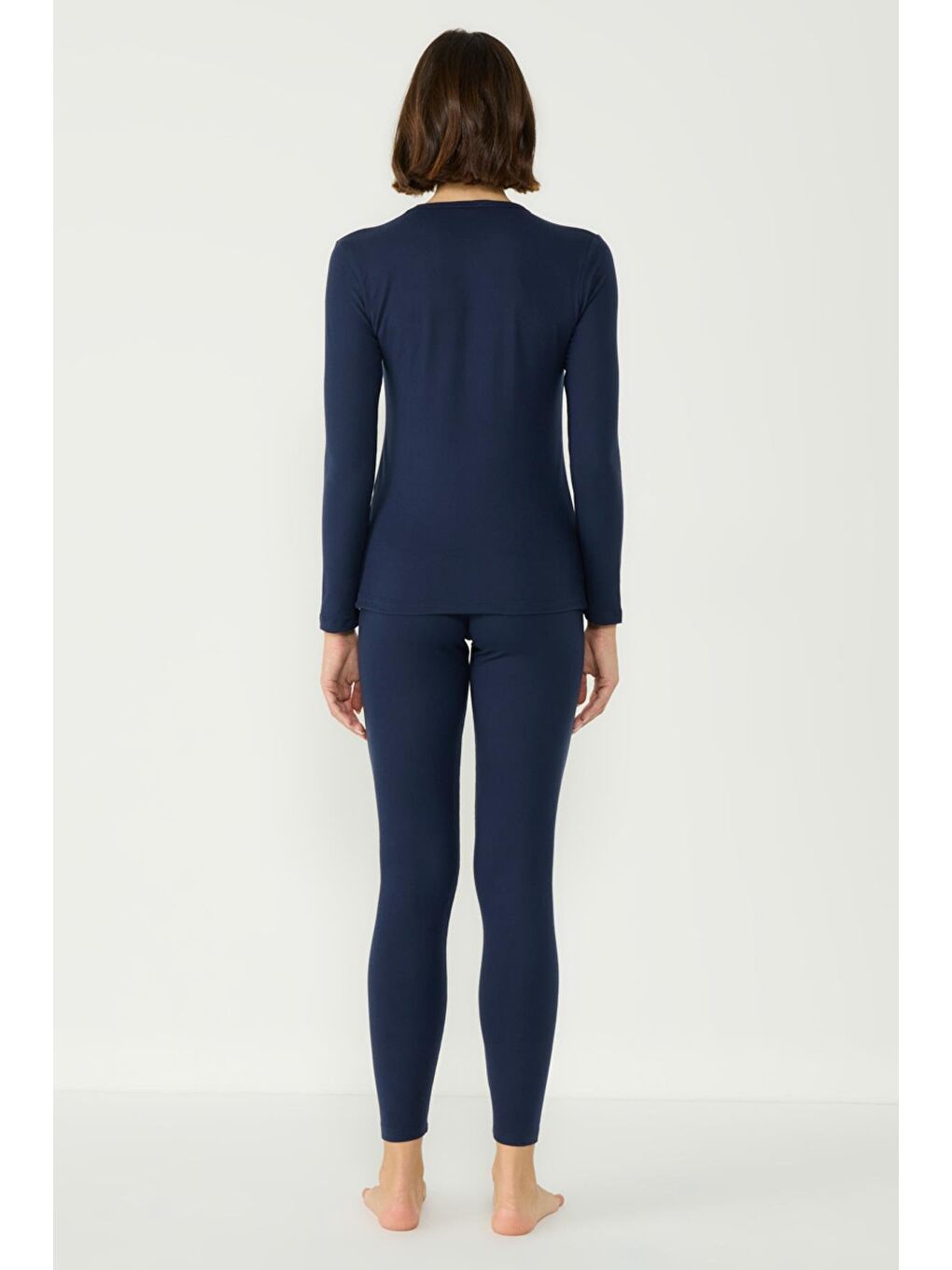 Kadın Uzun Kol Bisiklet Yaka Termal Takım 405152 / 409003 Lacivert-8