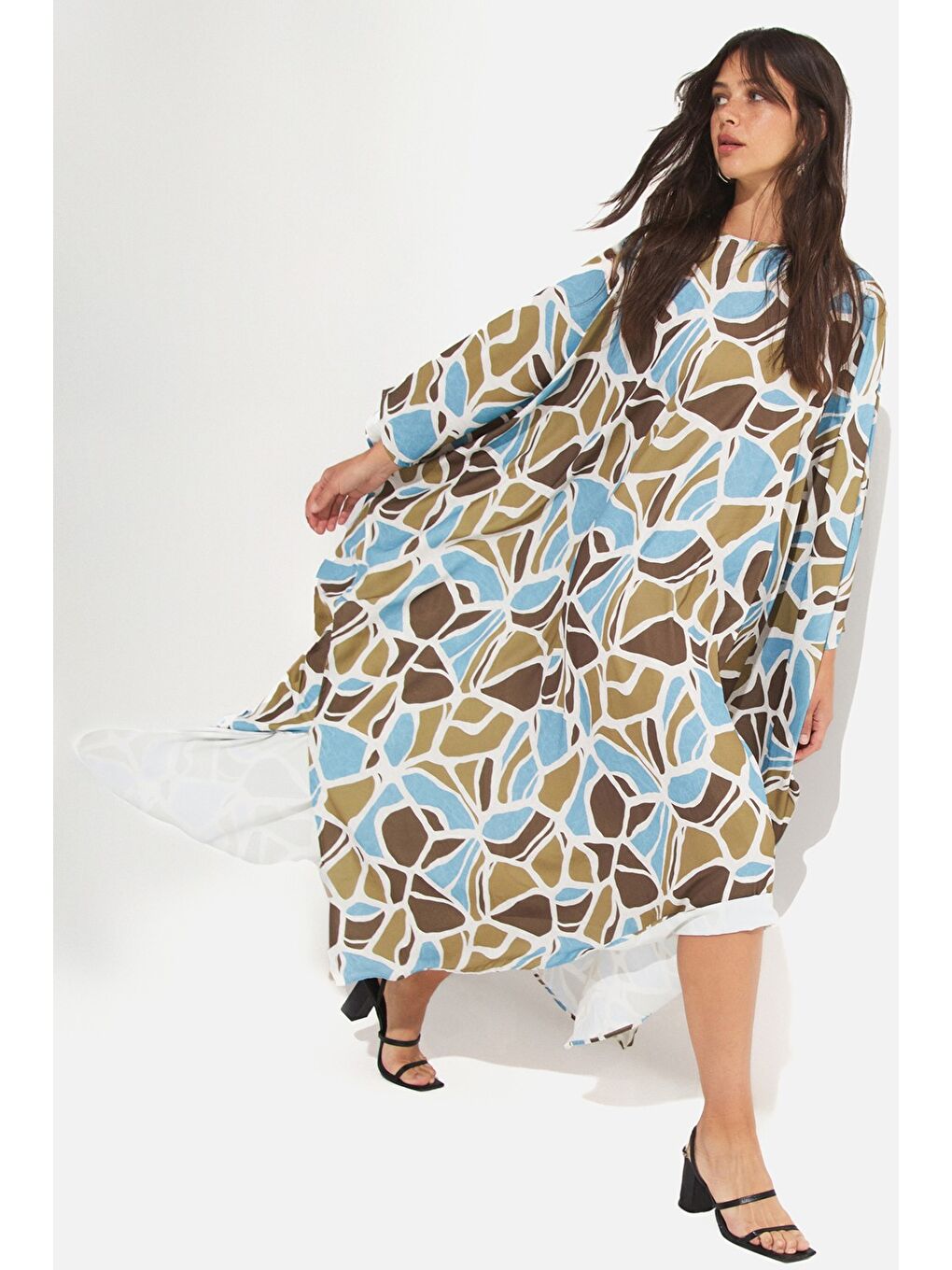 Karışık Exclusive Desenli Elbise-4