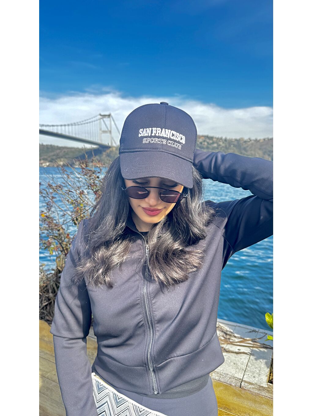 Unisex Siyah San Francisco Nakışlı Beyzbol Kep SPK90-1