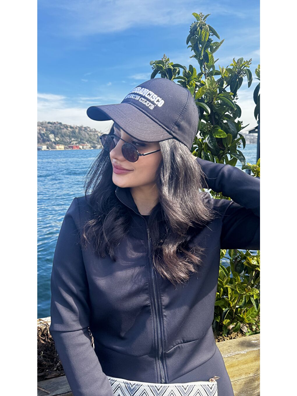 Unisex Siyah San Francisco Nakışlı Beyzbol Kep SPK90-2