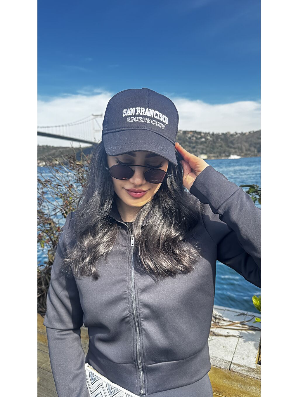 Unisex Siyah San Francisco Nakışlı Beyzbol Kep SPK90-3