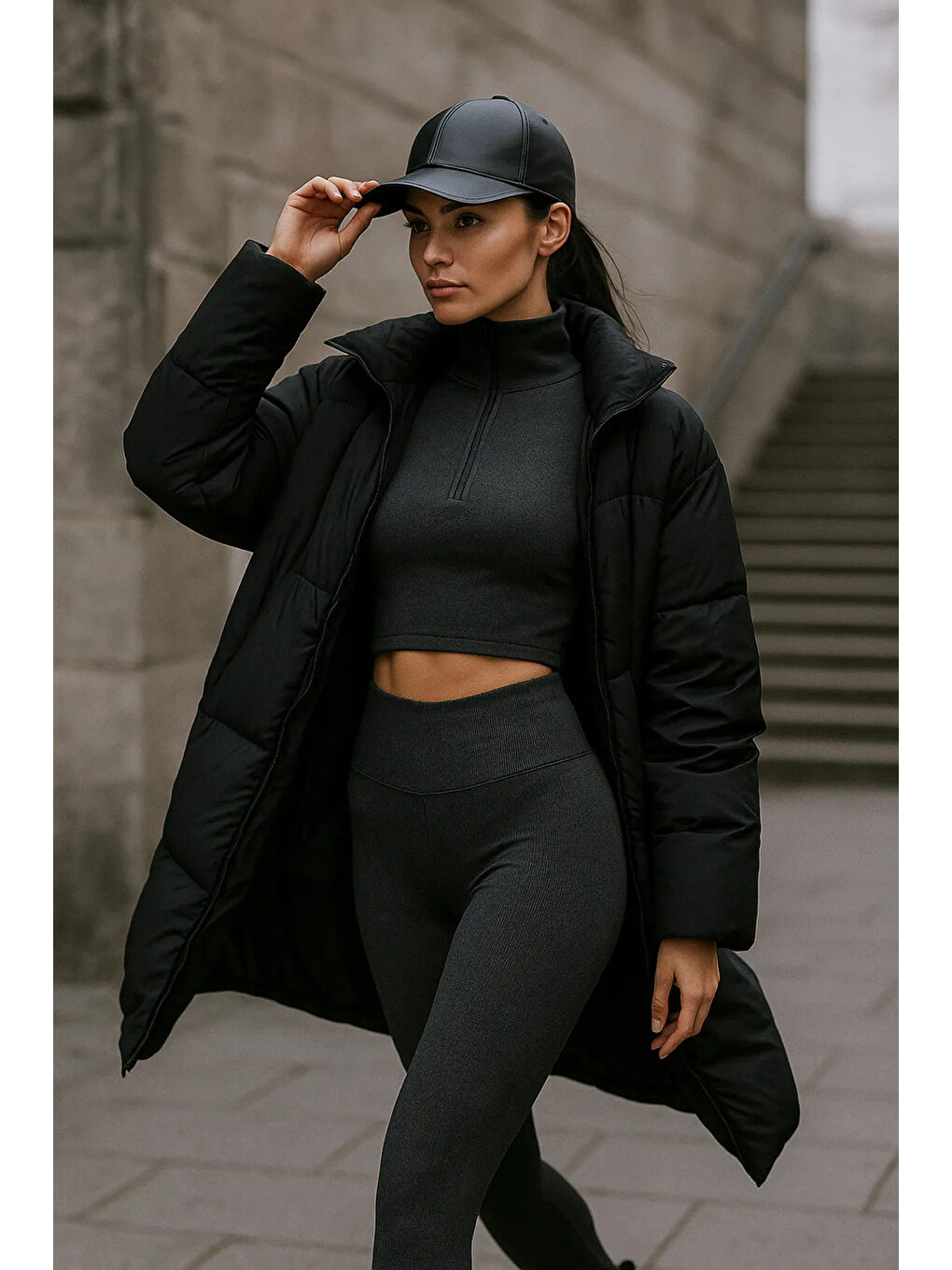 Unisex Siyah Deri Kep Şapka Spk1104-2